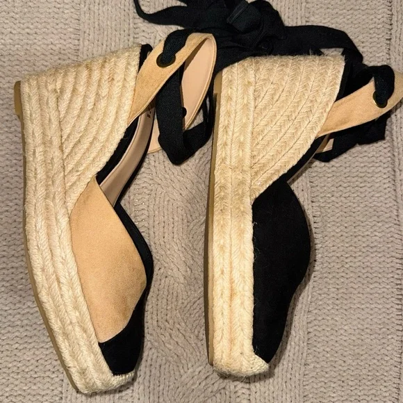 Zara Two-Tone Espadrille Wedges - Picture 3 of 8